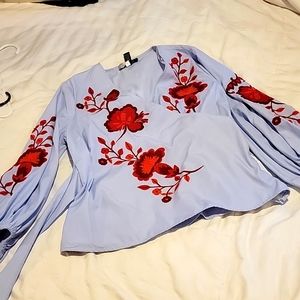 Wrap Ebroidery blouse